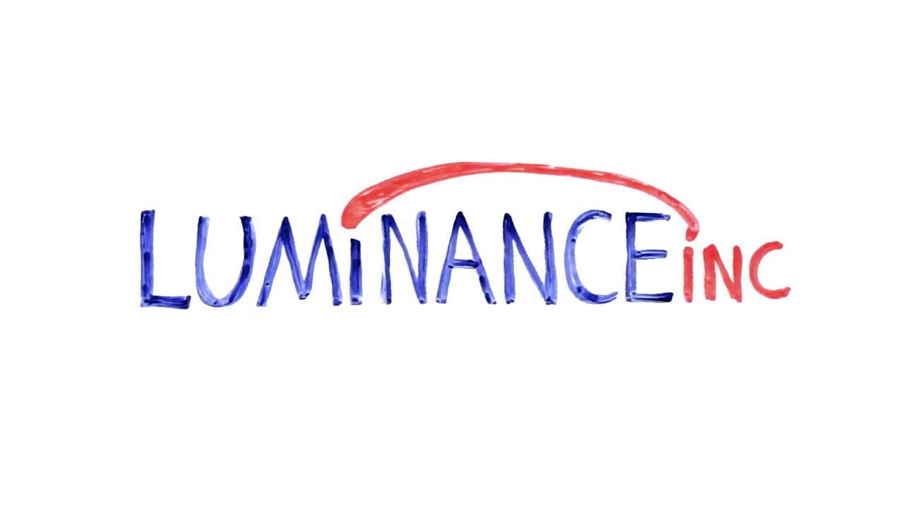 luminance company logo drawn whiteboard animation style
